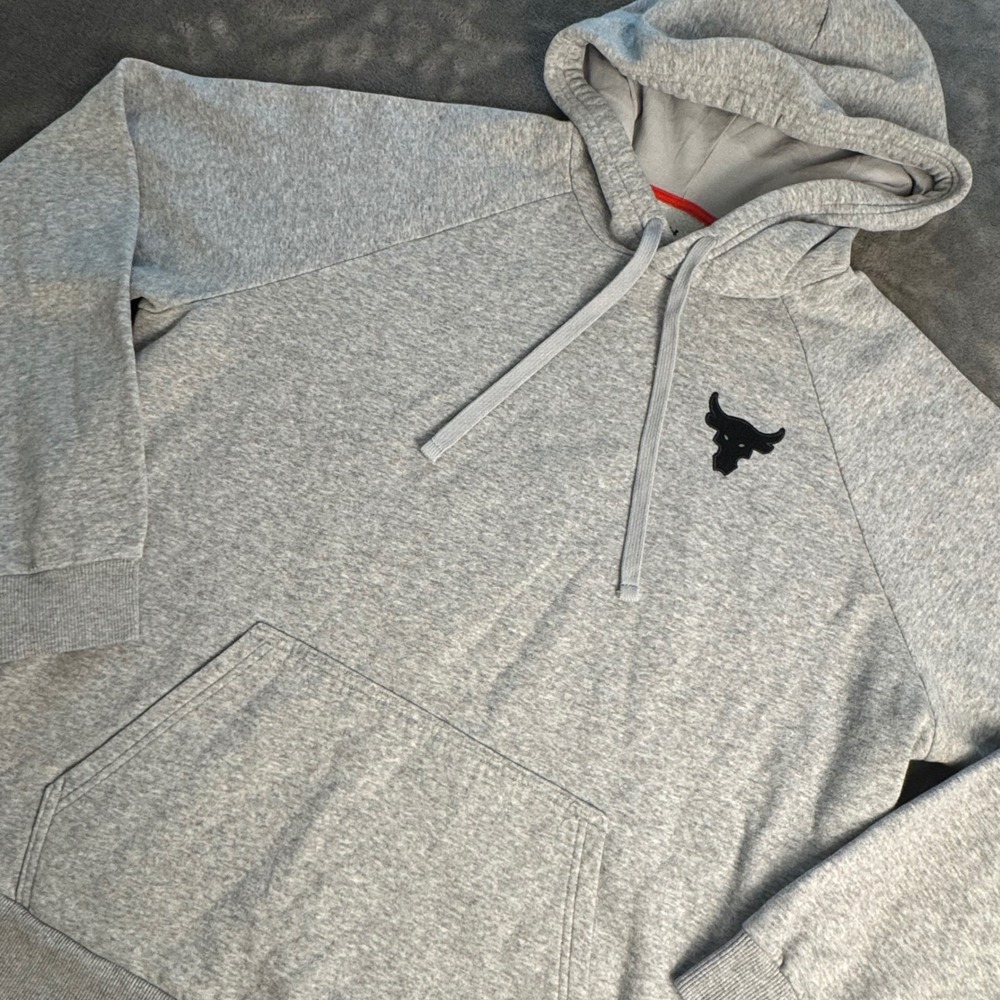 Under Armour‎ Project Rock Freedom Gray Pullover Hoodie Mens Large LG